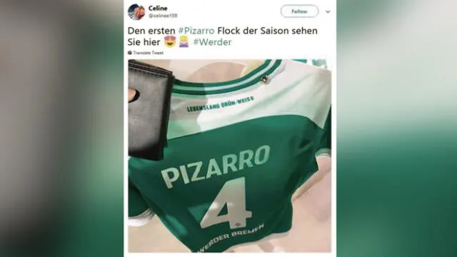 Pizarro jugará con la ‘4’ en el Bremen