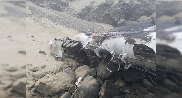Dos extranjeros murieron en acantilado de Arequipa tras vuelco de cisterna