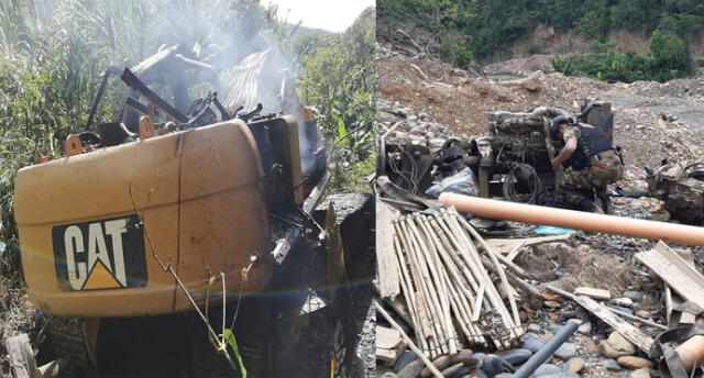 Destruyen maquinaria usada para la minería ilegal.