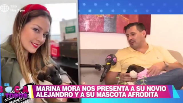Marina Mora y su novio Alejandro en entrevista para En boca de todos. | FOTO: Captura América TV.