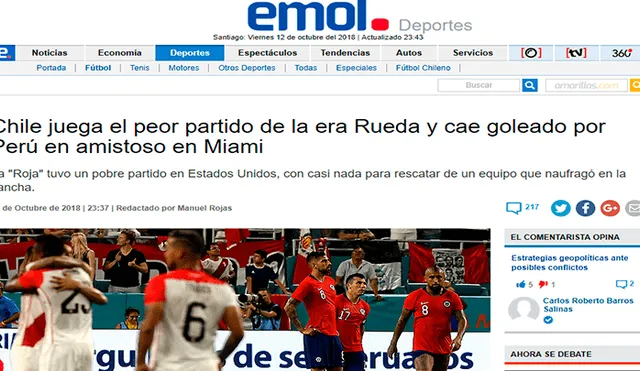 Perú vs Chile: prensa chilena destruyó a su selección tras goleada [FOTOS]