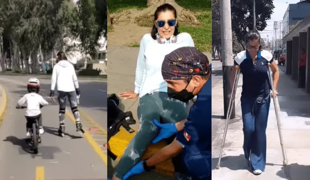 Karla Tarazona se hizo un esguince al patinar con sus hijos. Foto: Instagram/Karla Tarazona