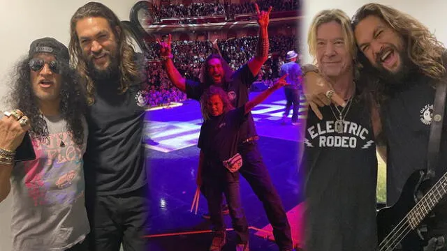 Jason Momoa compartió su felicidad en concierto de Guns N' Roses