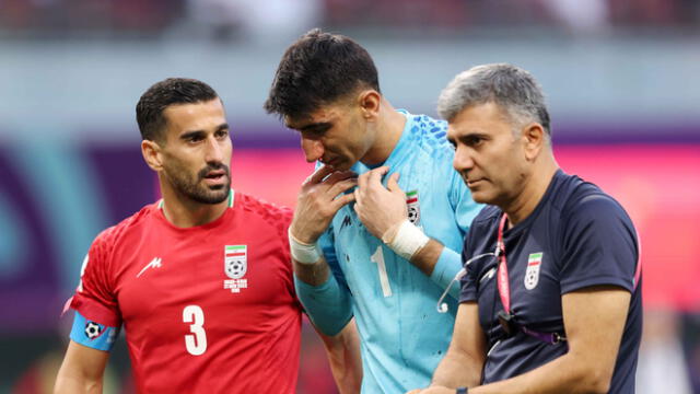 El equipo iraní sufrió la baja de su arquero al cuarto de hora de juego contra Inglaterra. Foto: NBC Sports