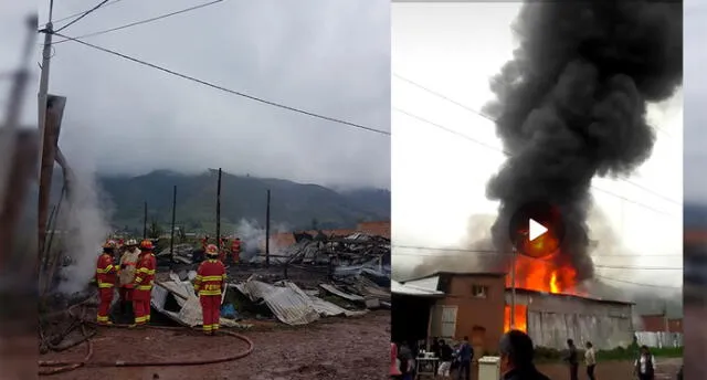 Incendio consumió almacén de fábrica de colchones en Cusco