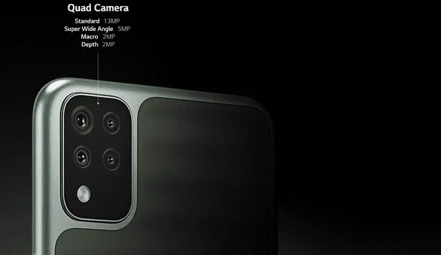 Sistema fotográfico compuesto por cuatro cámaras traseras. | Foto: LG