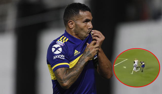 Carlos Tévez anotó un golazo desde fuera del área de Godoy Cruz. Foto: ESPN.