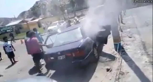 Dejaron cargando celular en vehículo y este explotó en playa de Arequipa [VIDEO]
