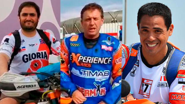 Peruanos Sebastián Cavallero, Carlo Vellutino y Lalo Burga avanzan a la cuarta etapa del Dakar 2020 en motos. Foto: composición