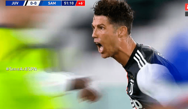 Gol de Cristiano Ronaldo en la Juventus vs. Sampdoria. Captura ESPN