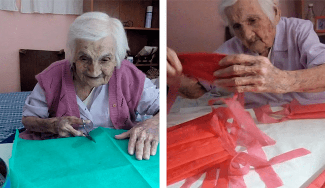 Argentina: anciana de 96 años fabrica mascarillas para donarlas a un hospital [FOTOS]