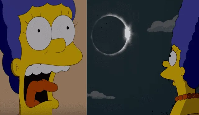 Eclipse solar también apareció en Los Simpson y Marge fue la afectada por verlo sin protección - Fuente: Difusión