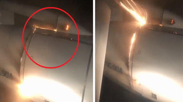 YouTube: turbina de avión se incendió en pleno vuelo y generó alarma [VIDEO]  