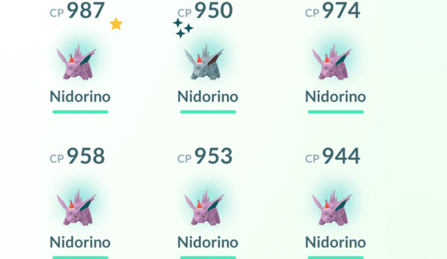 Nidorino con gorrito de fiesta capturado en Pokémon GO.