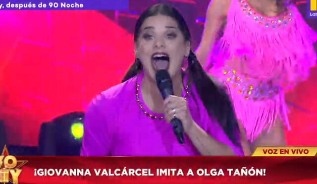 Giovanna Valcárcel imita a Olga Tañón en Yo soy temporada 28. Foto: captura Latina