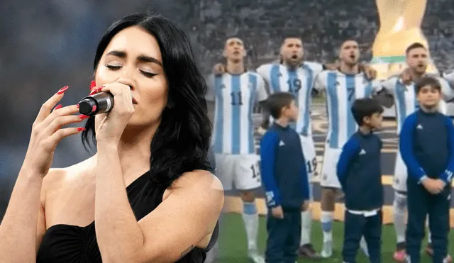 Lali Espósito se llevó los aplausos del público previo al inicio del partido final del Mundial Qatar 2022 entre Argentina y Francia. Foto: composición/AFP