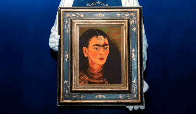 Pintado en 1949 por Frida Kahlo, el cuadro estaba en una colección privada. Foto: AFP