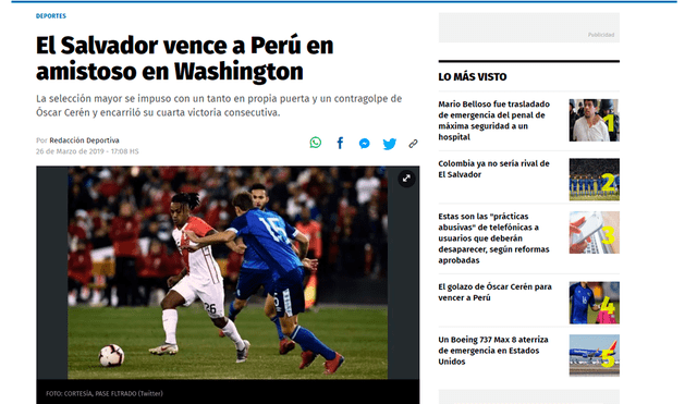 La reacción de la prensa de El Salvador tras su victoria ante Perú [FOTOS]