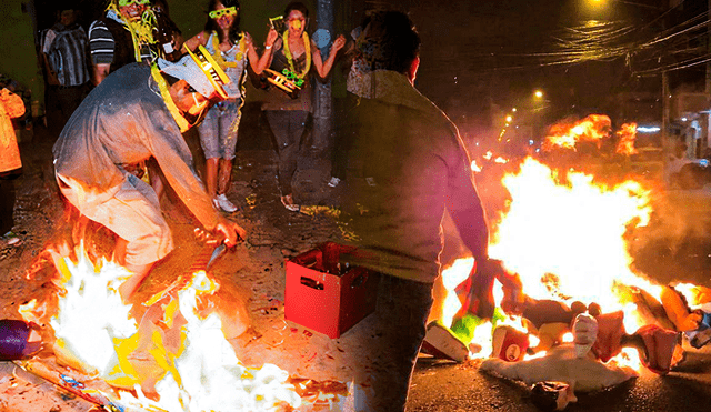 La latinoamericanos celebran el año nuevo quemando muñecos. Foto: composición LR/Jazmin Ceras/La República/El Universo