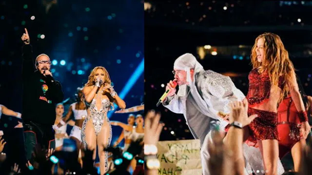 J Balvin y Bad Bunny remecieron el show del medio tiempo del Super Bowl junto a JLo y Shakira  