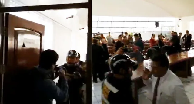 Agreden a periodistas al intentar preguntar por sentencia en contra del alcalde de Arequipa. Foto y Video: HBA Noticias