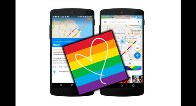 Google Maps habilita mapas con arcoíris, para indicar las rutas de las marchas por el mes del 'Orgullo Gay'
