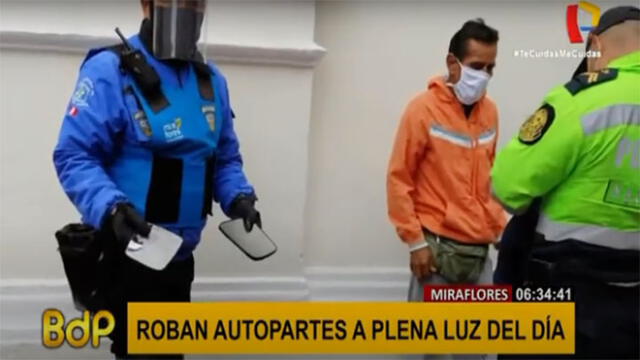 El delincuente fue capturado a unas cuadras del lugar. / Créditos: Captura de pantalla Panamericana tv