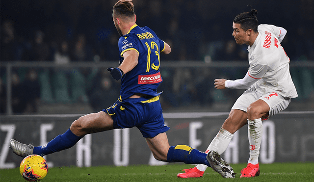 Cristiano Ronaldo puso adelante a la Juventus en el partido contra el Verona por la Serie A de Italia 2019-2020. | Foto: AFP