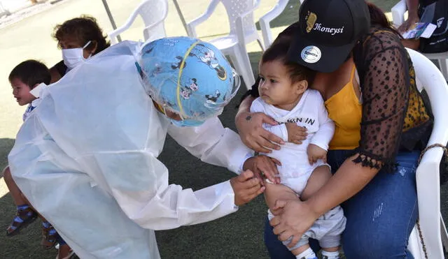 Niños se benefician con campaña de vacunación. Foto: Diresa.
