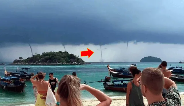 YouTube viral: peligroso fenómeno natural aparece en el mar aterrando a turistas [VIDEO]