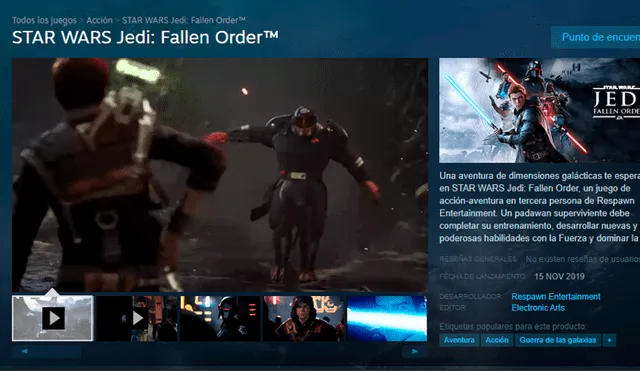 Star Wars Jedi Fallen Order ya tiene página de Steam.
