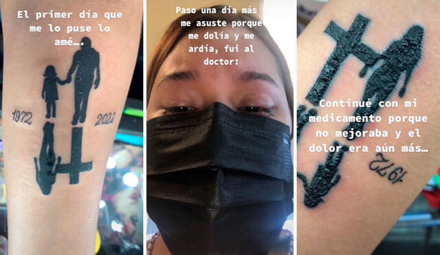 Después de llevar un tratamiento de aproximadamente un mes, ella reveló cómo quedó el dibujo en su brazo. Foto: composición LR/TikTok/@luzcazares453
