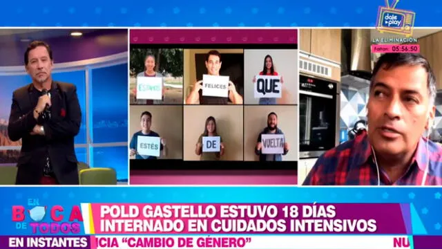 Pold Gastello se conmovió en En boca de todos por los saludos de sus amigos y alumnos tras haber vencido a la COVID-19. Foto: captura América TV