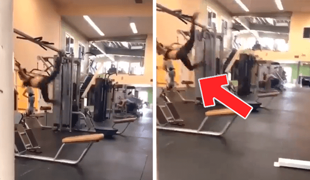 Facebook viral: joven va al gimnasio y realiza asombrosas 'acrobacias' que dejan en shock a miles [VIDEO]