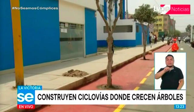Ciclistas pidieron a las autoridades la reparación de la ciclovía. Foto: Captura / Tv Perú