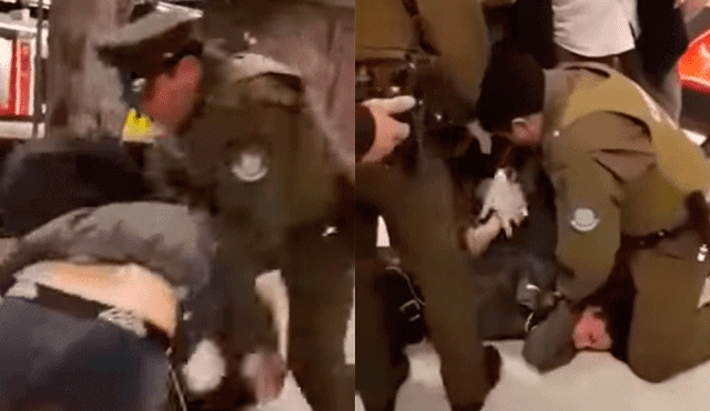 YouTube: Escolares se agarran a golpes con policías en estación del Metro de Chile [VIDEO]