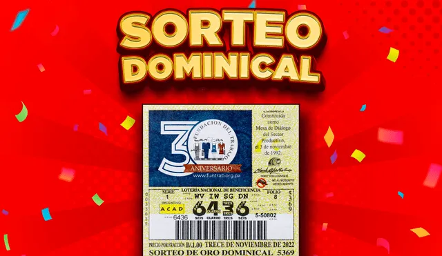 Lotería Nacional de Panamá HOY, 13 de noviembre: resultados EN VIVO del ‘Sorteo de Oro Dominical’. Foto: Twitter/lnbpma