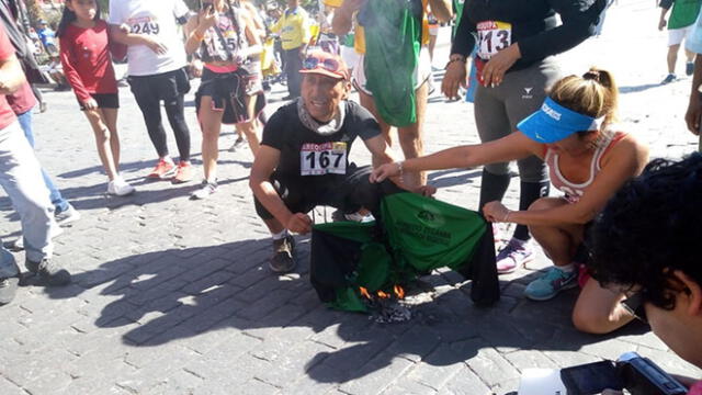 Arequipa Renace aprovechó maratón para hacer campaña [FOTOS Y VIDEO] 