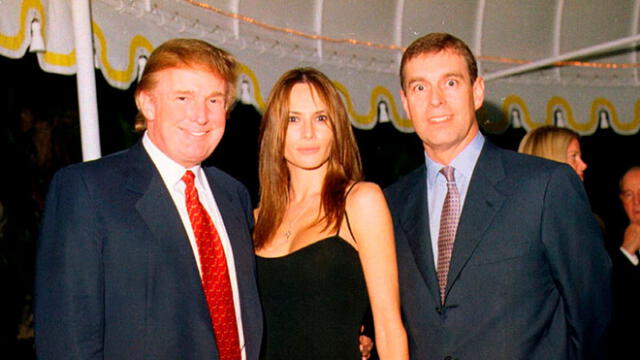 Donald Trump, su esposa Melania y el príncipe Andrés. Foto: Difusión