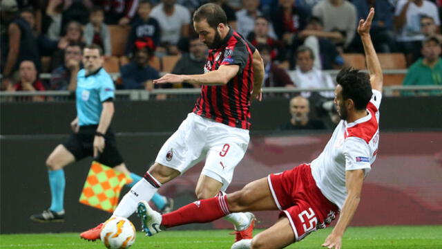 Milan venció a Olympiacos con golazo de Higuaín por la Europa League [RESUMEN Y GOLES]