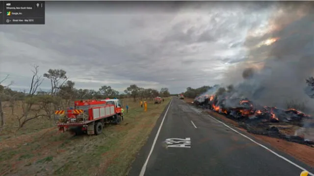 Desliza las imágenes para ver la trágica escena que se logró registrar en Australia. Foto: Google Maps