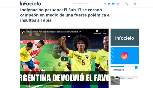 Sudamericano Sub 17: reacción de prensa argentina tras cuestionada derrota frente a Ecuador