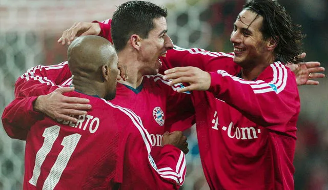 Claudio Pizarro y Zé Roberto jugaron juntos en el Bayern Múnich desde el 2002 hasta el 2005. Foto: AFP.