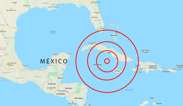 La alerta de tsunami ha sido anunciada por el NOAA tras el sismo de 7.7 en Jamaica. Imagen: Google.