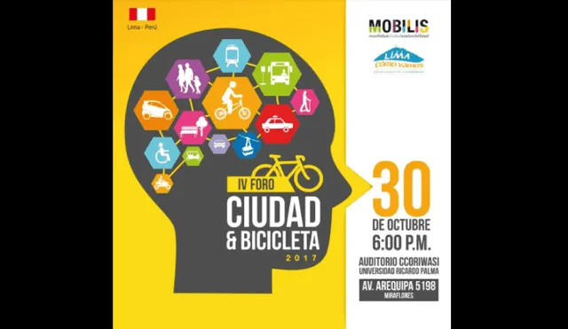 IV Foro Ciudad & Bicicleta se realizará en Lima