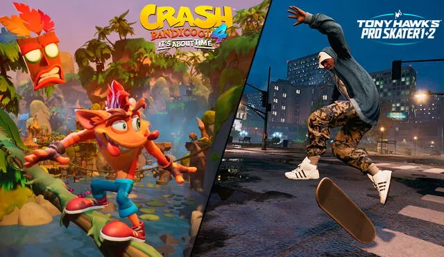 El evento de Crash Bandicoot en Tony Hawk's Pro Skater 1 + 2 está disponible para usuarios de PS4, Xbox One y PC. Foto: composición La República