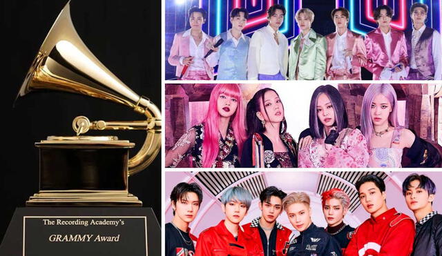 BTS, BLACKPINK y SuperM podrían dar la sorpresa y ser nominados en la edición 63 de los GRAMMY. Foto: composición