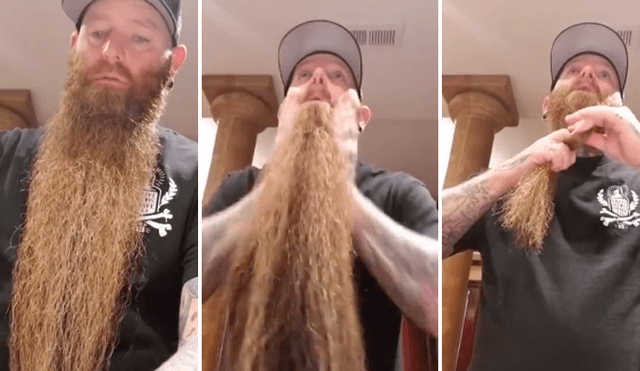 A través de Facebook este hombre mostró cómo ocultar su barba para pasar desapercibido frente a los demás.