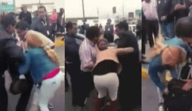 Mujer descubre a su esposo con amante y arma escándalo en aeropuerto Jorge Chávez