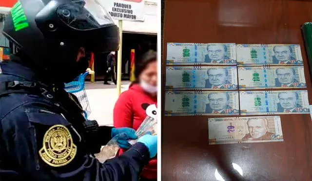 Agentes del orden entregaron dinero a representantes del Banco de la Nación.